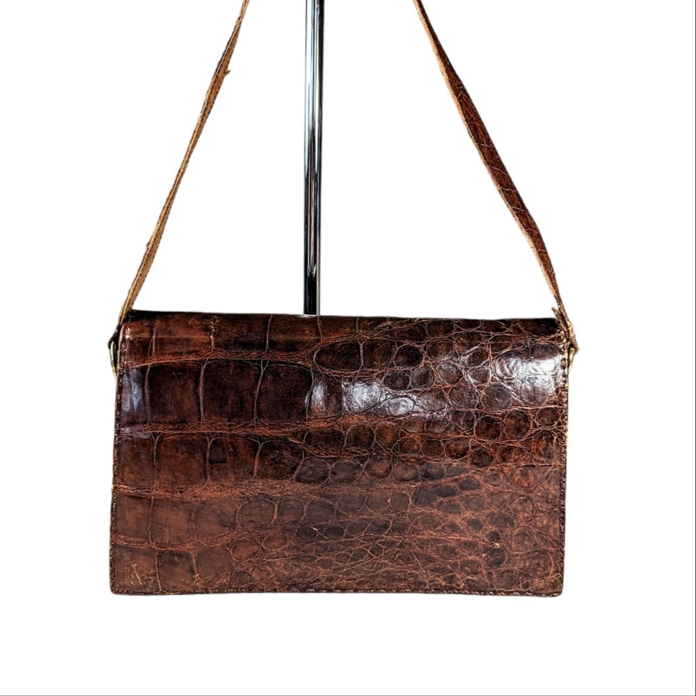 Vintage Genuine Crocodile/Alligator Skin Crossbody Bag